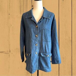 Vintage denim barn jacket chore coat
